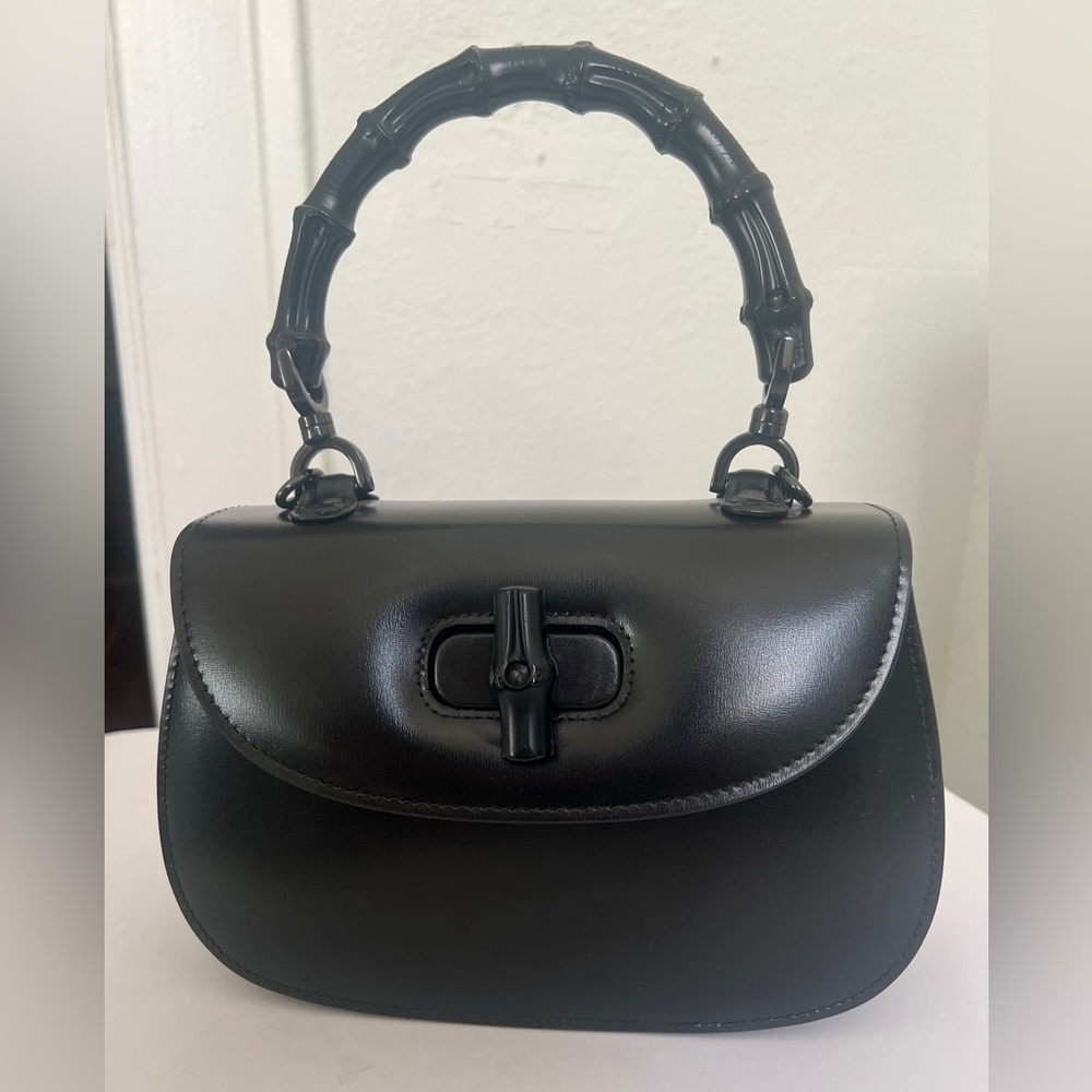 Gucci 1947 all black Bamboo bag